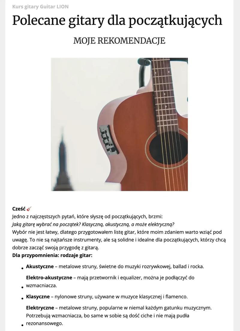 Platformy kursów gitarowych